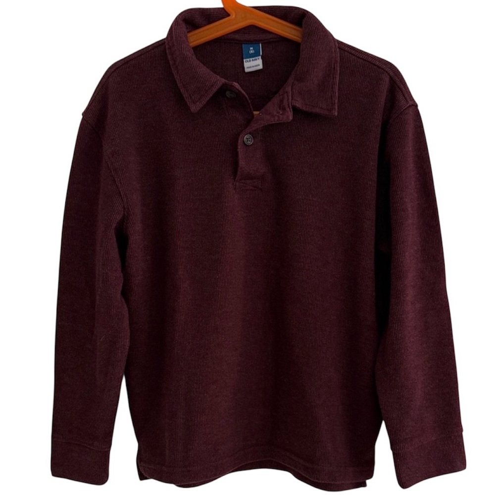 Old Navy Boys Burgundy Long-sleeve Polo Shirt